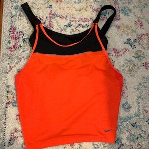 NIKE Dry Fit Red Tank Top With Built In Bra (extra small)